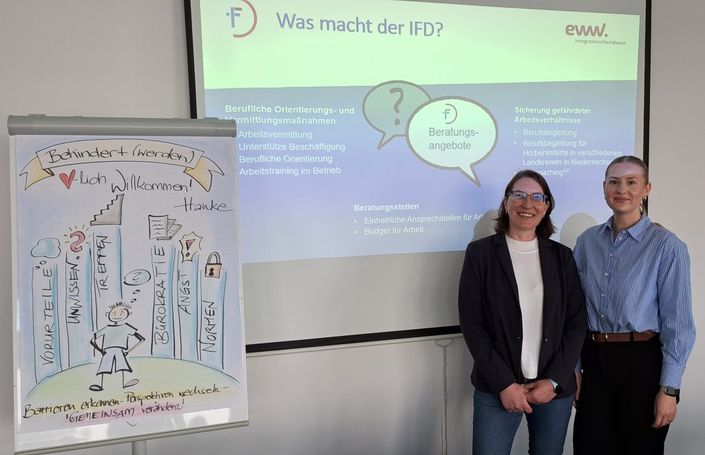 Ein Bild von Nicole Richter und Irina Scheffing bei der Bildungszeit von der Wisoak.